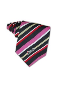 TI086 custom logo striped neckties contrast color ties design company hk